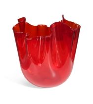 A Venini fazzoletto glass vase,