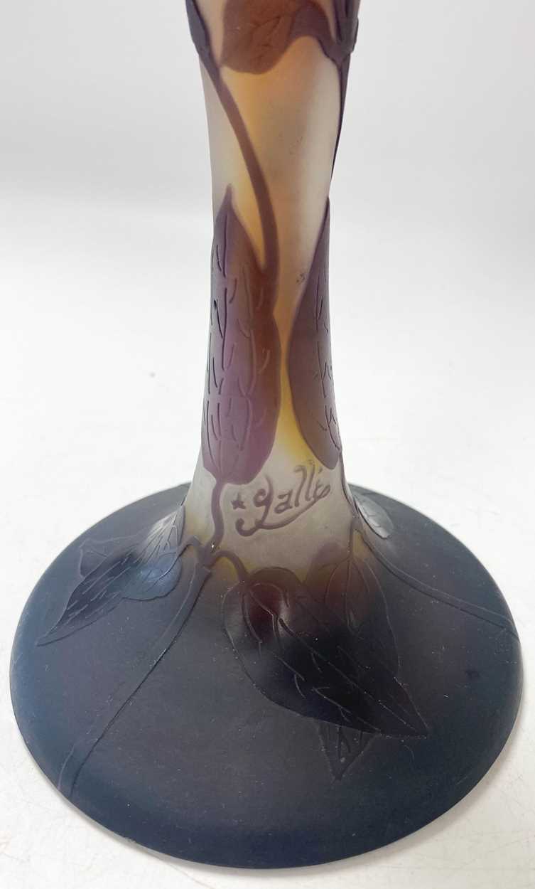 Emile Gallé (1846-1904), cameo glass and metal mounted vase, - Image 3 of 4