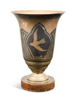 An Art Deco brass vase,
