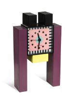 A 1980s Memphis clock, designed by Nathalie du Pasquier and George J Sowden for Neos Lorenz,