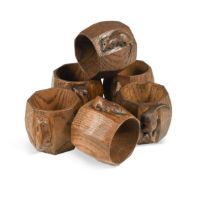 Robert 'Mouseman' Thompson, a group of six oak napkin rings,