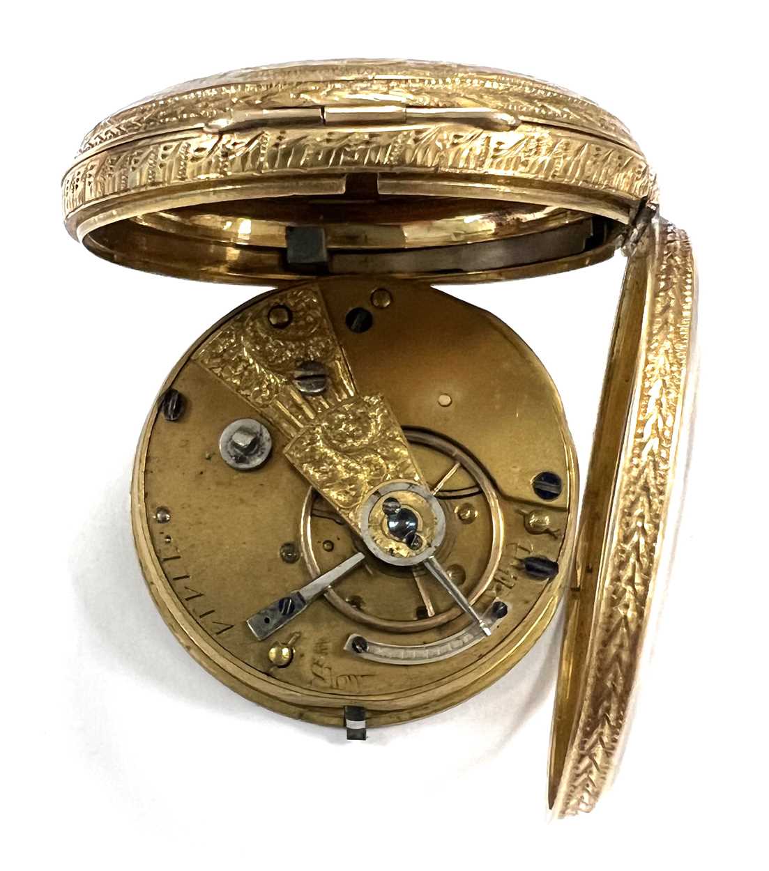 Unsigned - A late 19th century 18ct gold open faced pocket watch, - Image 6 of 7