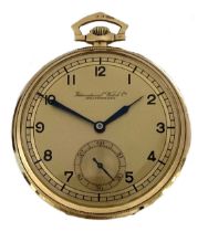 IWC, Schaffhausen - A Swiss 14ct gold open faced pocket watch,
