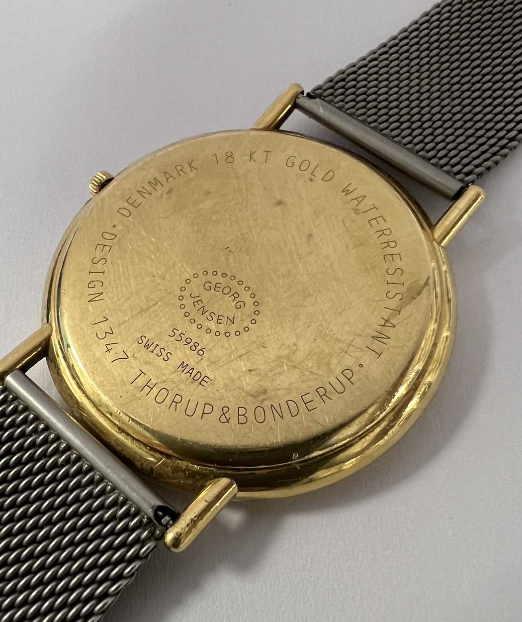 Thorup & Bonderup and Antima for Georg Jensen - A Swiss 18ct gold and steel wristwatch, - Image 2 of 10