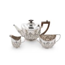 A Victorian silver three-piece tea set,