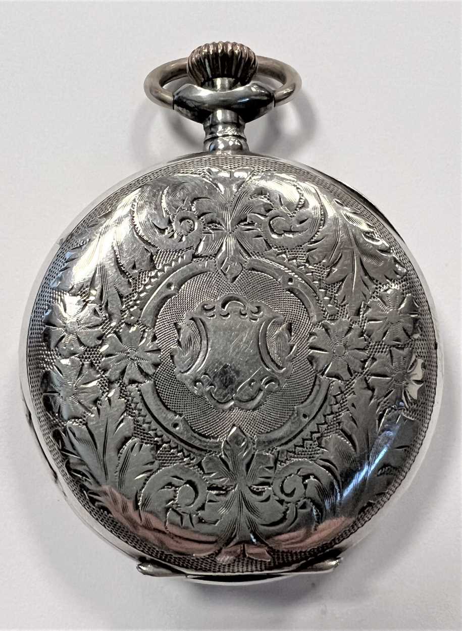 Schild & Cie. - A silver 'Hebdomas' 8 day open faced pocket watch, - Image 3 of 6