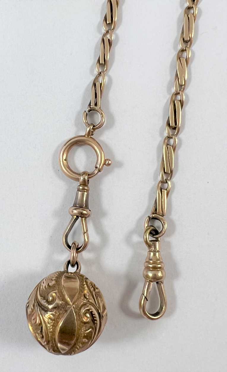 J.W. Benson, London - A Swiss 18ct gold open faced pocket watch with accompanying chain, - Image 9 of 14