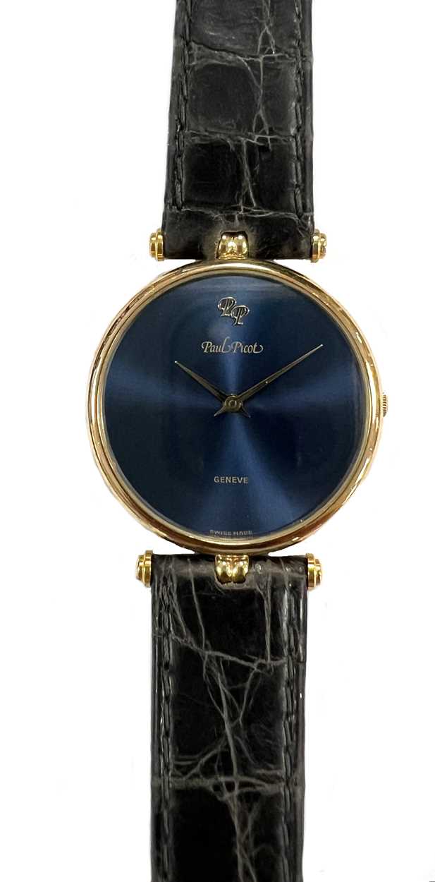 Paul Picot, Genève - A gold plated wristwatch,