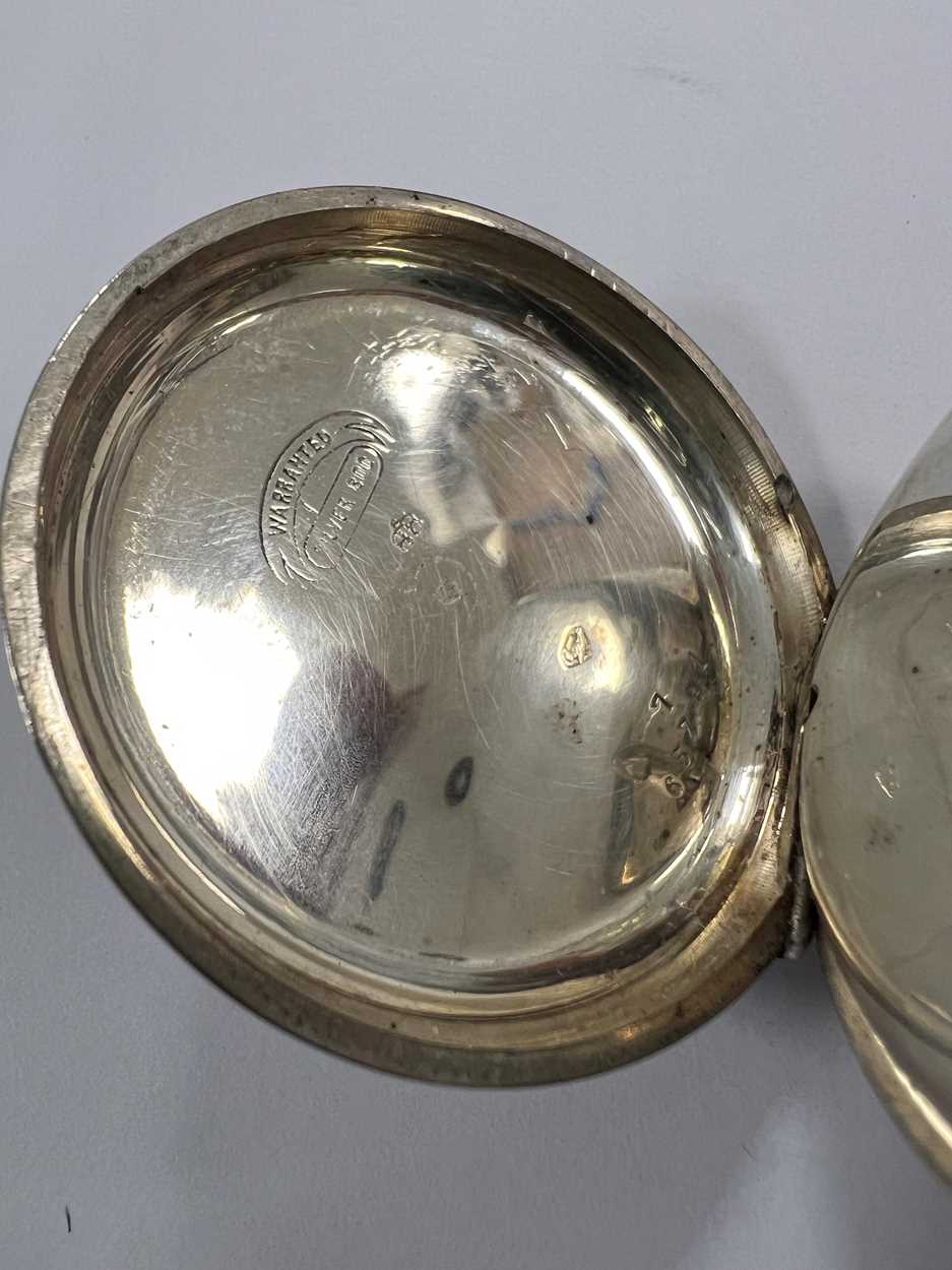 Unsigned - A Swiss silver 24 hour open faced pocket watch, - Image 4 of 6