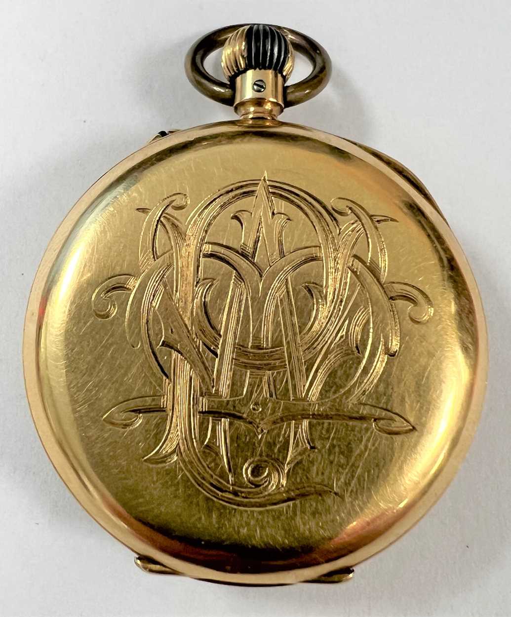 J.W. Benson, London - A Swiss 18ct gold open faced pocket watch with accompanying chain, - Image 3 of 14