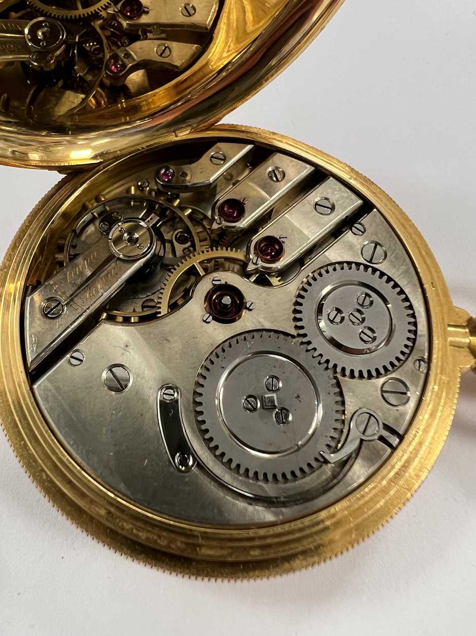 Unsigned - A Swiss 18ct gold hunter pocket watch - the case marked 'Patek & Cie., Genève', - Image 8 of 8