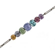 A multi gemstone centrepiece bracelet,