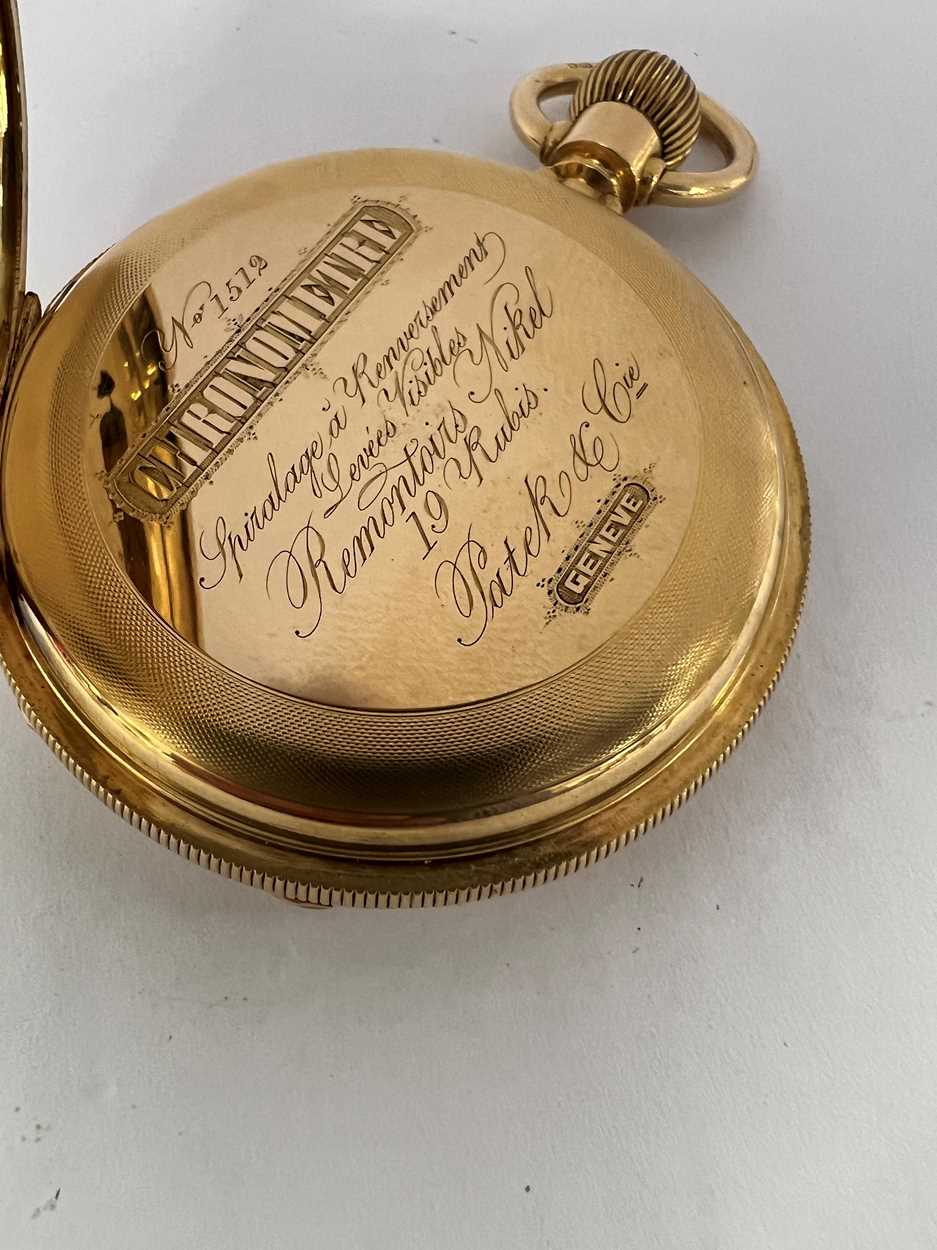 Unsigned - A Swiss 18ct gold hunter pocket watch - the case marked 'Patek & Cie., Genève', - Image 5 of 8