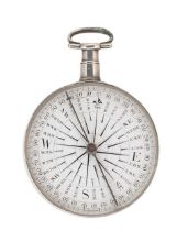 Unsigned - A 19th century silver open faced travelling compass,