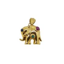 A stone set elephant pendant,