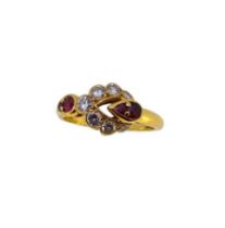 Mauboussin - A ruby and diamond cluster ring,
