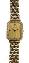 Certina - A Swiss 18ct gold diamond set wristwatch,