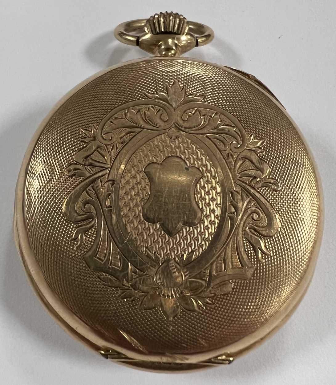 Unsigned - A Swiss 14ct gold open faced pocket watch, - Image 3 of 7