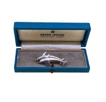 Georg Jensen - A dolphin brooch,