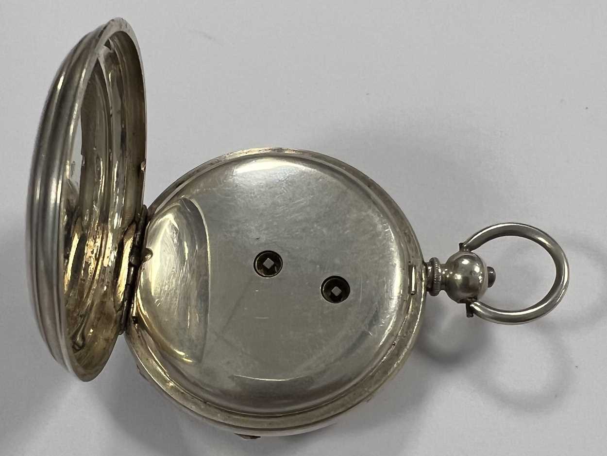 Unsigned - A Swiss silver 24 hour open faced pocket watch, - Image 3 of 6