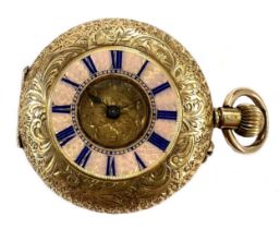 L'Excelsior, Chaux-de-Fonds - An 18ct gold half hunter pocket watch,
