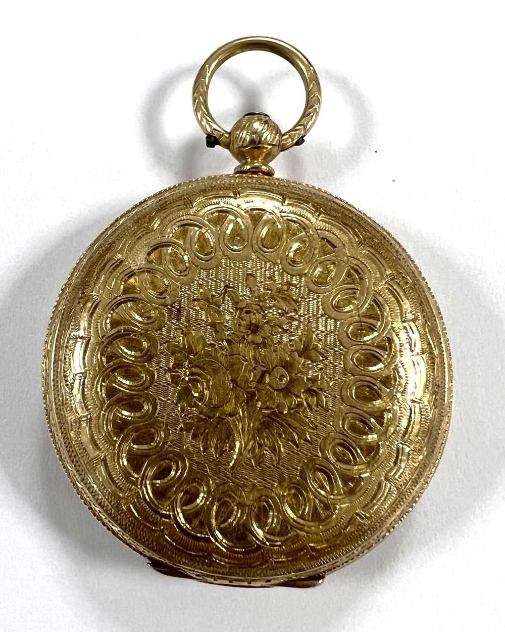 Unsigned - A late 19th century 18ct gold open faced pocket watch, - Image 2 of 7