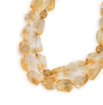 A double row of citrine beads,