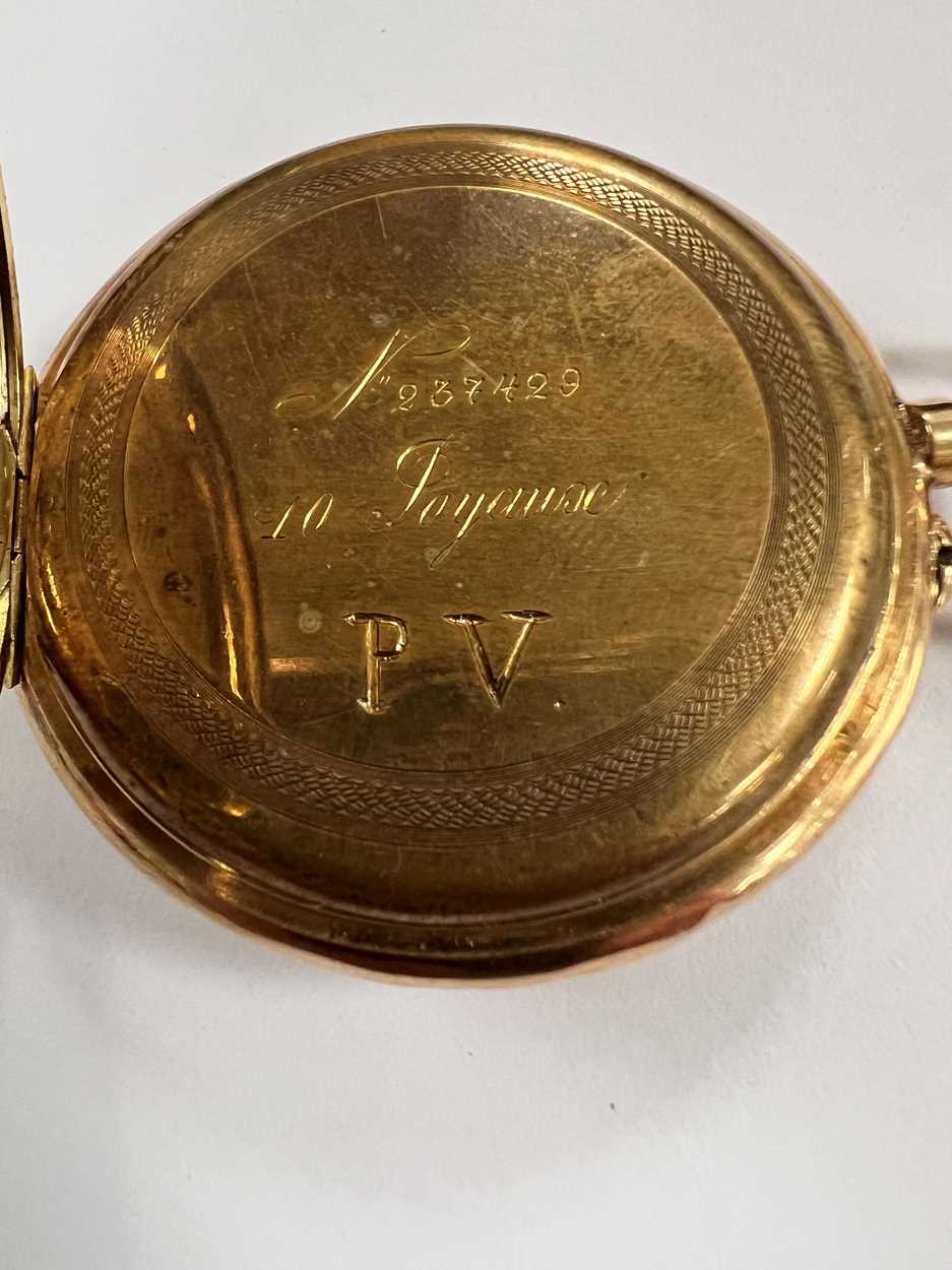 Unsigned - A Swiss 14ct gold open faced pocket watch, - Image 4 of 7