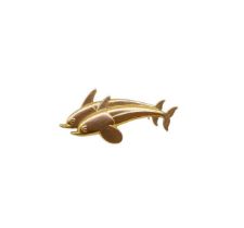 Georg Jensen - An 18ct gold dolphin brooch