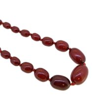 A bakelite bead necklace,