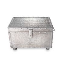 A Continental metalwares treasure chest of unusually large size,