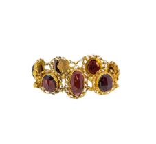 A Victorian Bohemian style garnet bracelet,