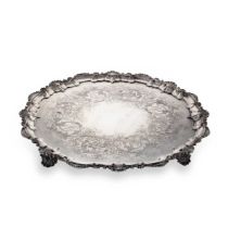 A Victorian silver salver, mark of John Hunt & Robert Roskell,