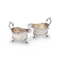 A pair of Victorian silver sauce boats,