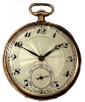 Stauffer Son & Company - A 9ct gold open faced pocket watch,