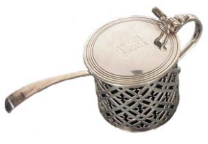 A George III 18th century silver drum mustard,