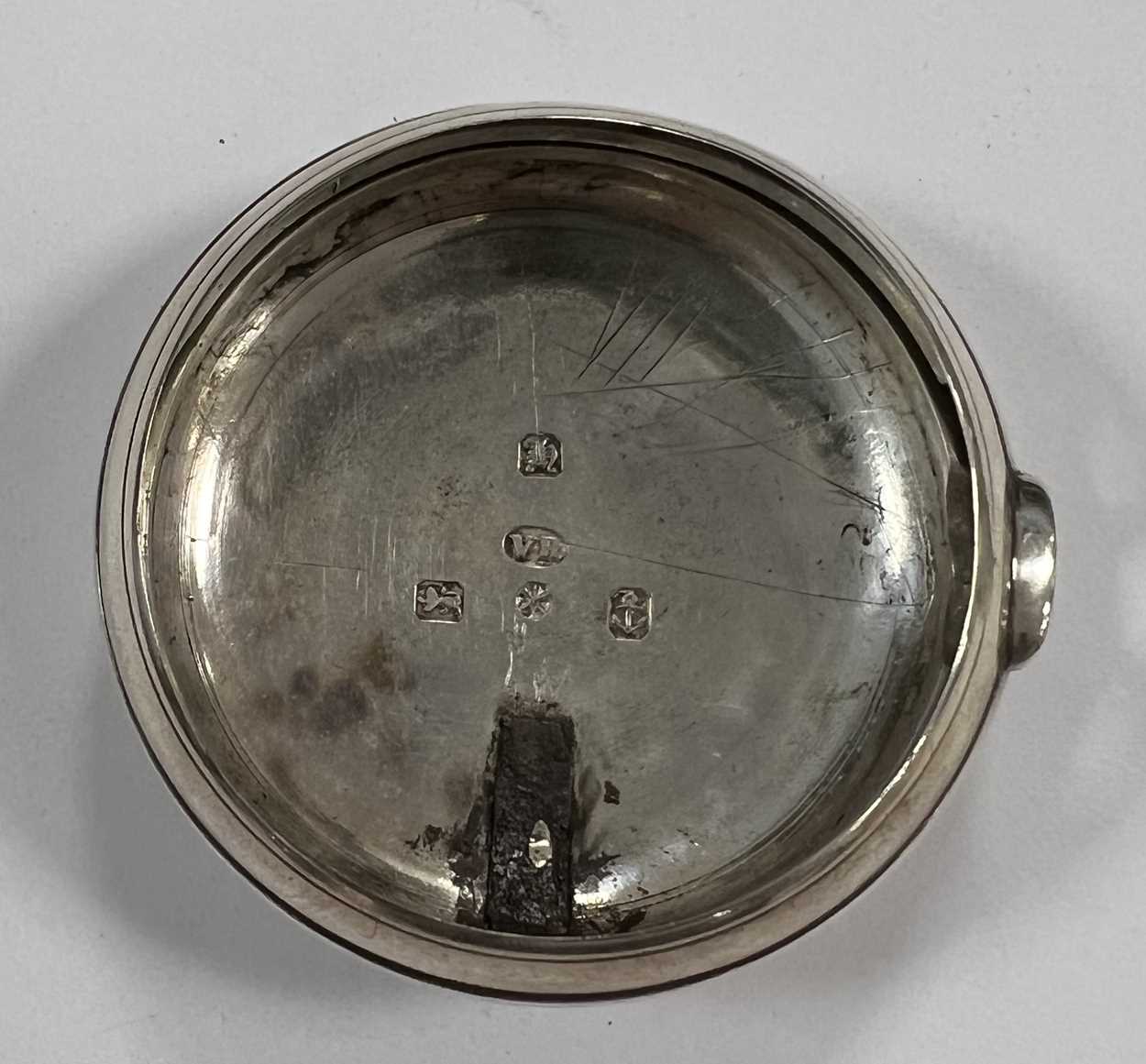 Unsigned - An early 19th century silver pair cased open faced pocket watch, - Image 3 of 9