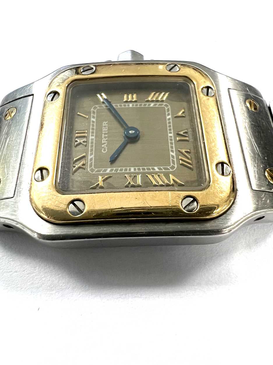 Cartier - A two-colour 'Santos de Cartier Galbée' wristwatch, - Image 2 of 9