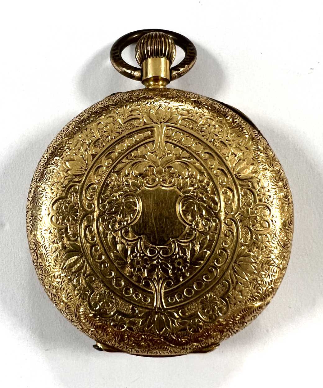 Unsigned - A Swiss 18ct gold open faced pocket watch, - Image 3 of 6
