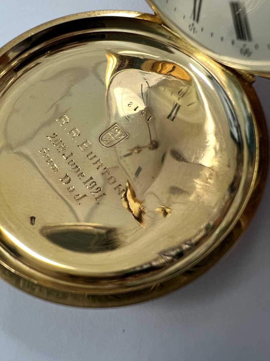 Unsigned - A Swiss 18ct gold hunter pocket watch - the case marked 'Patek & Cie., Genève', - Image 4 of 8