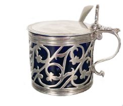 A George III 18th century silver drum mustard,