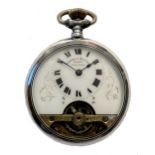 Schild & Cie. - A silver 'Hebdomas' 8 day open faced pocket watch,