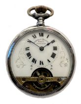 Schild & Cie. - A silver 'Hebdomas' 8 day open faced pocket watch,