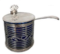 A George III 18th century silver drum mustard,