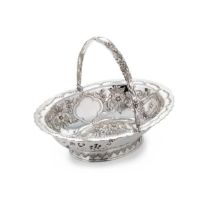 A Victorian silver swing handled fruit basket,