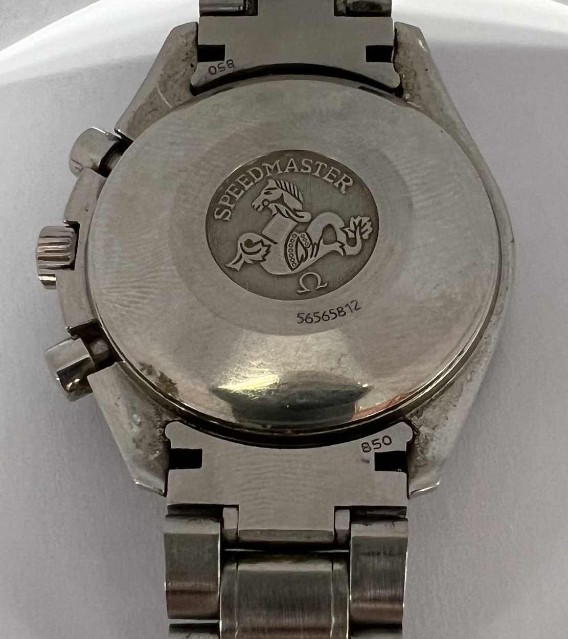 Omega - A steel 'Speedmaster' triple calendar chronograph wristwatch, - Image 2 of 10