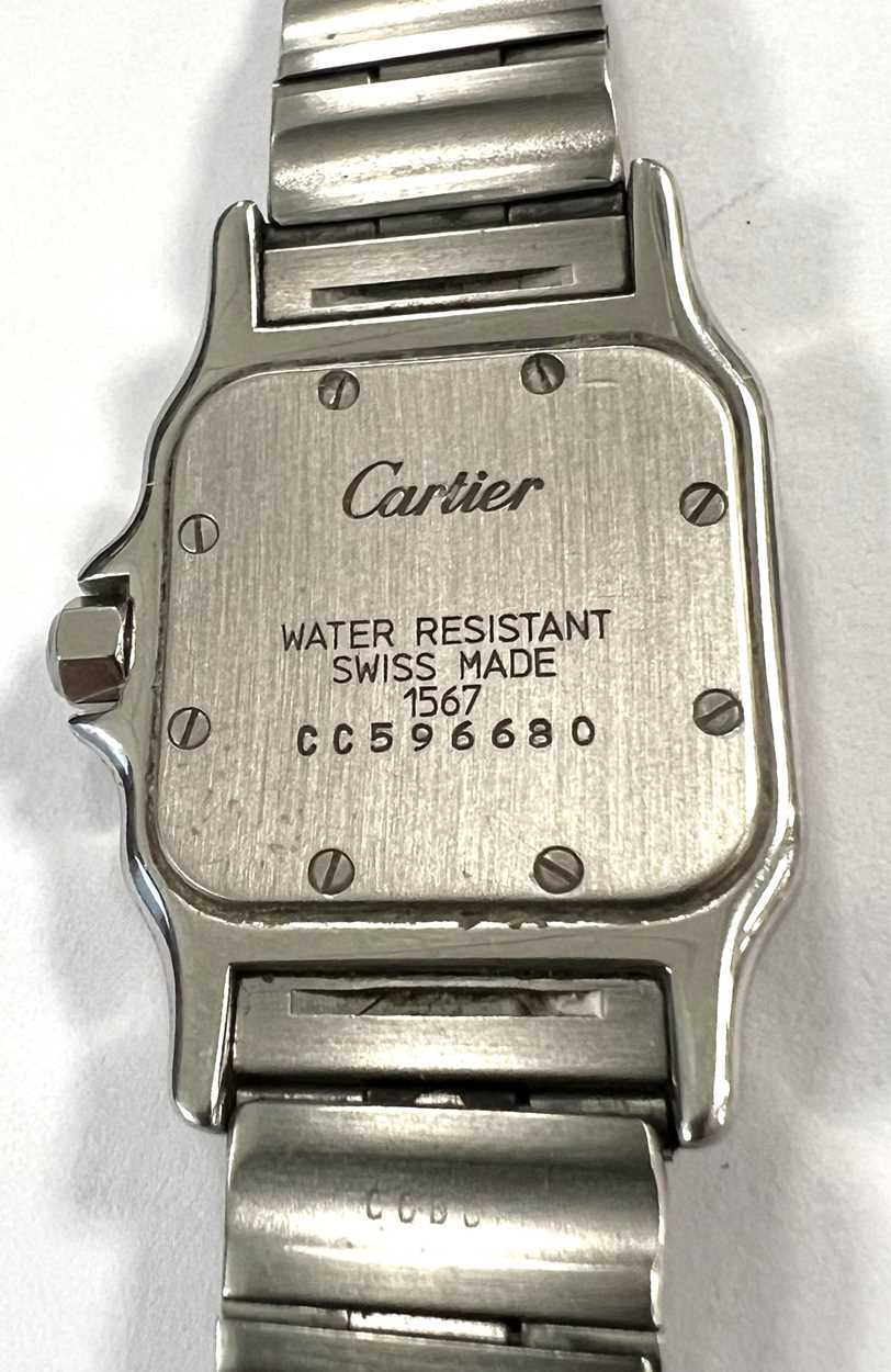 Cartier - A two-colour 'Santos de Cartier Galbée' wristwatch, - Image 4 of 9