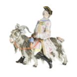 A large Meissen figure of Count Brühl's Tailor, late 19th century,