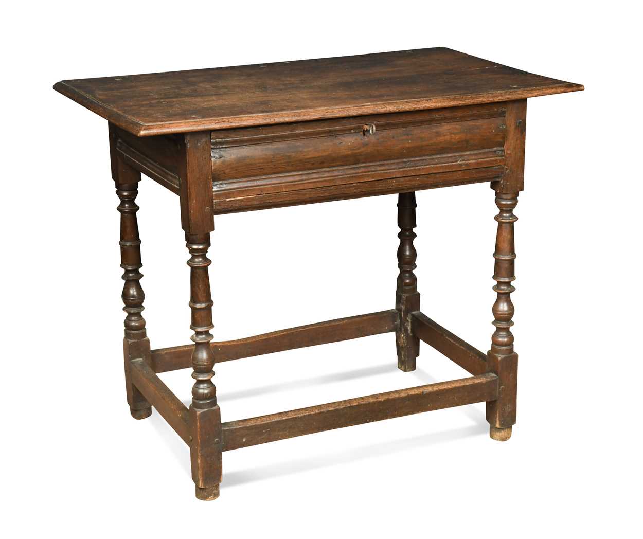 An oak side table, early 18th century,