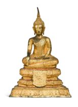 A Thai Rattanakosin gilt lacquered bronze Buddha, late 19th century,
